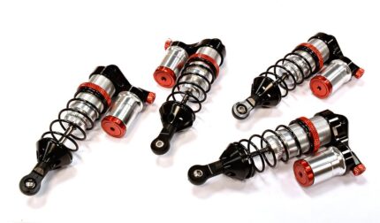 Billet Machined Silver Shock Set for HPI 1/8 Apache SC Flux (4-Pack)