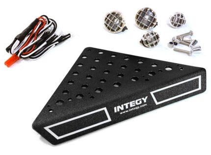 Roof Top Alloy Armor Protection Plate w/ Lights for 1/10 Scale Crawler (W=148mm)