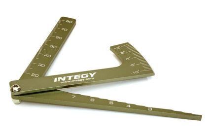 Aluminum Alloy Ruler, Ride Height 1.5-to-7mm & Camber Gauge for 1/10 Drift & TC