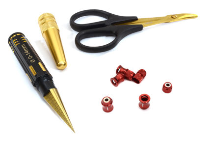 Universal Plastic R/C Body Mounting Hole, Cut & Trim Tool Kit - Red