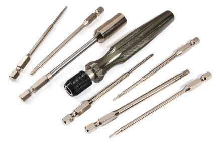 QucikPit RC Tool Wrench w/ 7 Tips (Allen 1.5, 2, 2.5, 3 & 4mm+Phillips +Nut 10mm