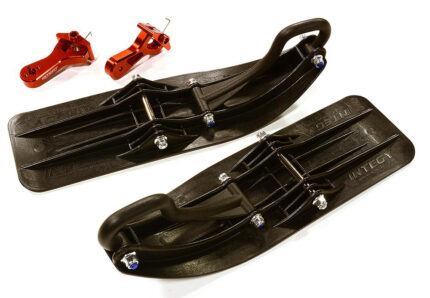 Front Sled Ski Attachment Set for Losi 1/10 Lasernut U4 4WD RTR (for RWD) - Red