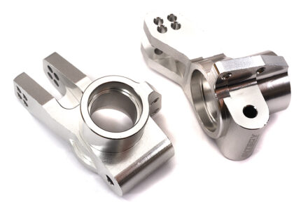 Billet Machined Silver Rear Hub Carriers for Arrma 1/8 Kraton 6S BLX V5