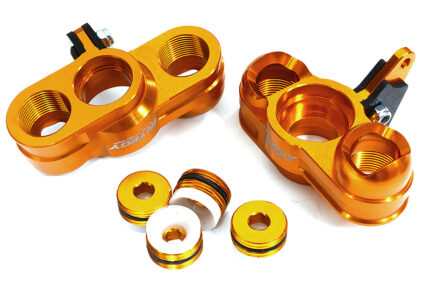 Orange Billet Machined Steering Knuckles for Arrma 1/7 Limitless All-Road