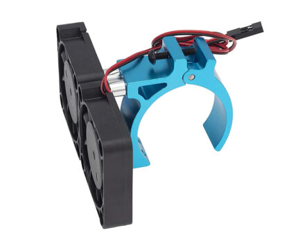 Blue 42mm Motor Heatsink with Dual 40x40mm Cooling Fans for 1/10 & 1/8 RC Cars