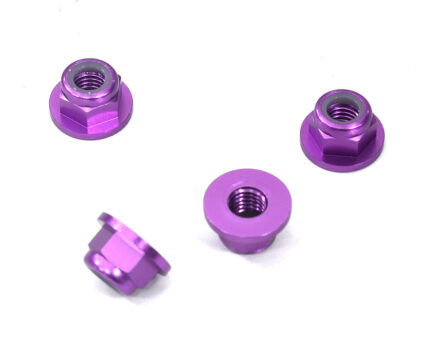 Color Alloy Metal M5 Size Hex Lock Nut Flanged 4pcs