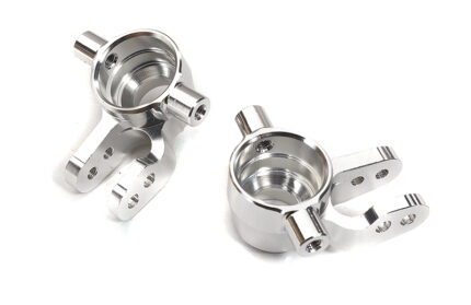Silver Billet Machined Steering Knuckles Upgrade for Traxxas 1/10 Scale Hoss 4X4