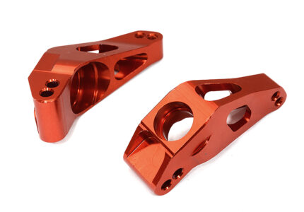 Red Billet Machined Aluminum Rear Hub Carriers for Traxxas 1/10 Scale Hoss 4X4
