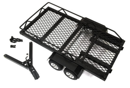 Machined Alloy Flatbed Dual Axle Car Trailer Kit for 1/18 Scale RC 328x188x78mm