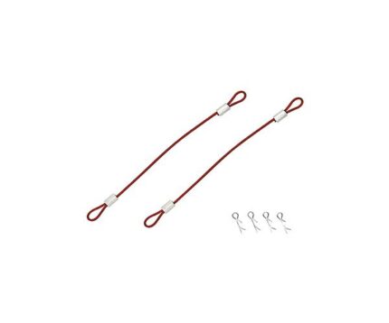 Square R/C Body Clips with 80mm Wires (Red) for Most 1/10 Scale Vehicles