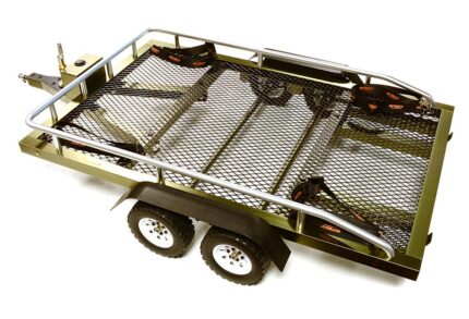 Alloy Flatbed Dual Axle Car Trailer Kit for 1/10 Scale RC (without LED Lights)