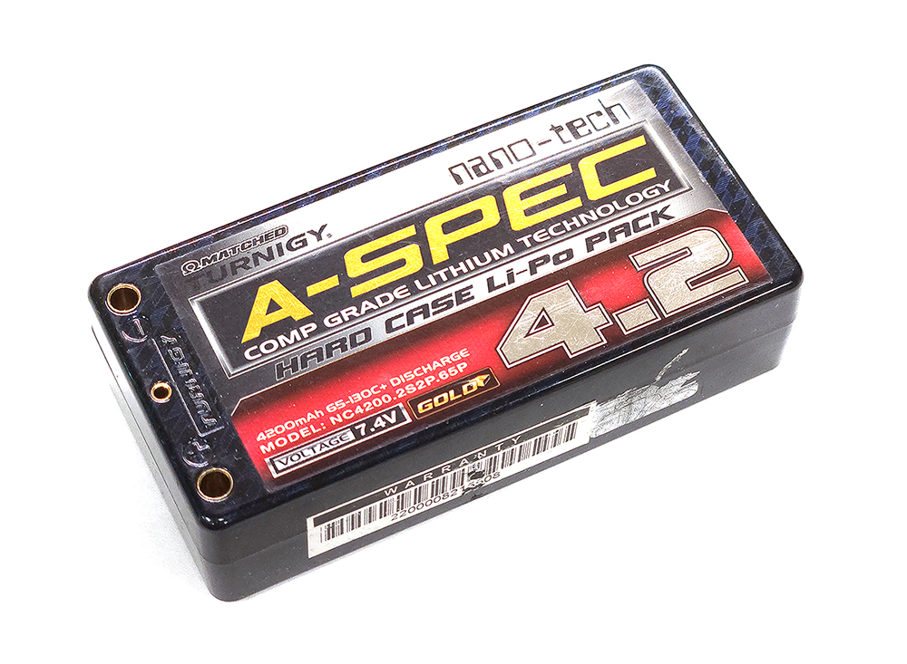 Turnigy Nano-Tech A-Spec 4200mAh 65C 2S2P 7.4 Hard Case LiPo Battery Pack (used)