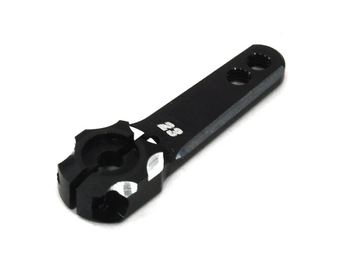 Sanwa Single Arm 3mm V2 (servo gear hole to ball end hole length:25mm)- Black - Image 1