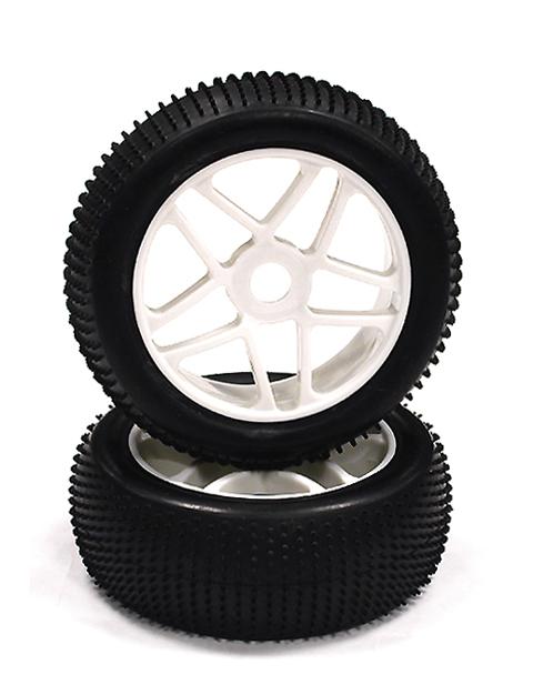 Mounted 1/8 Buggy 10 Spoke 17mm Wheel+Pattern Micro-Spike Tire Set (2)(O.D.=110)