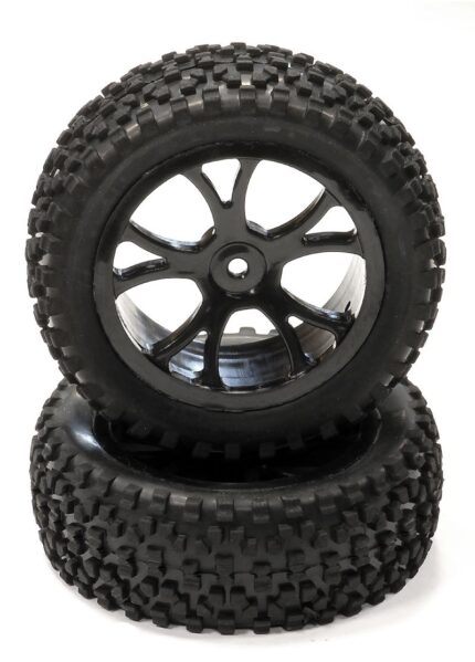 Pre-Mounted 1/10 Buggy 10 Spoke Front 31mm All Terrain Q4031 12mm Hex (OD 87mm)