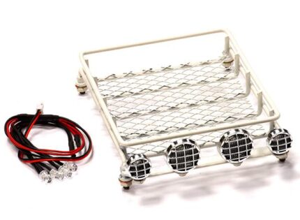 T11 Realistic 1/10 Scale Metal Luggage Tray with 4 LED Adj. Spot Light 154x108mm