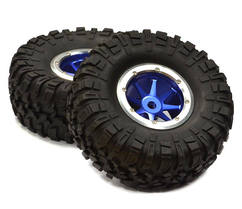 Billet Machined 8 Beadlock Wheel & Tire (2) for Axial Wraith 2.2 w/ 12mm Hex