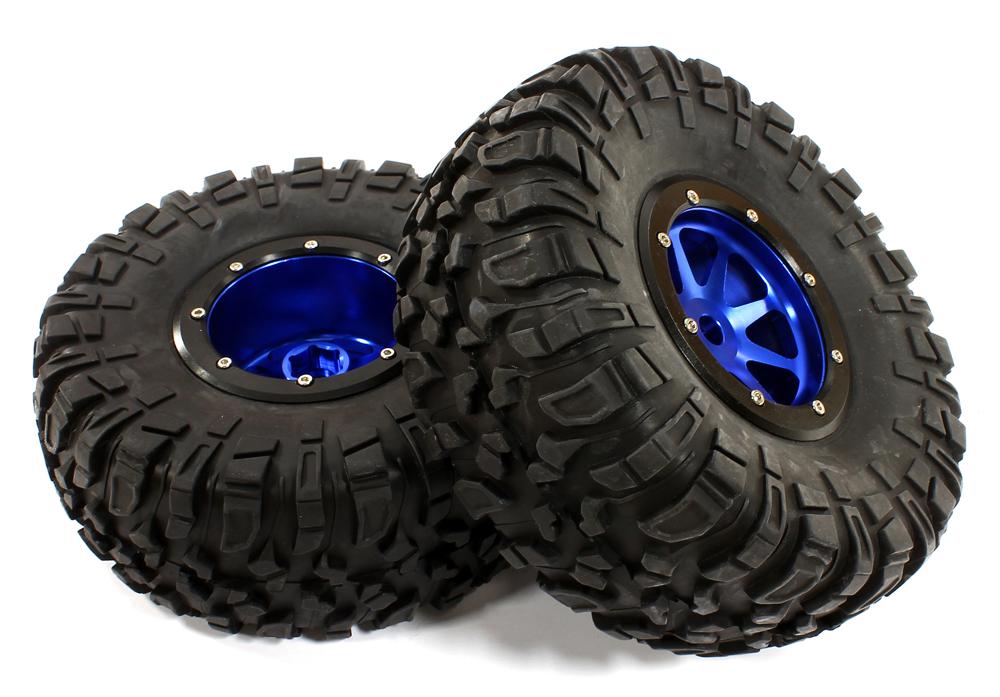 Billet Machined 8 Beadlock Wheel & Tire (2) for Axial Wraith 2.2 w/ 12mm Hex