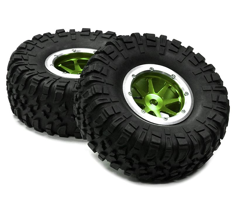 Billet Machined 8 Beadlock Wheel & Tire (2) for Axial Wraith 2.2 w/ 12mm Hex