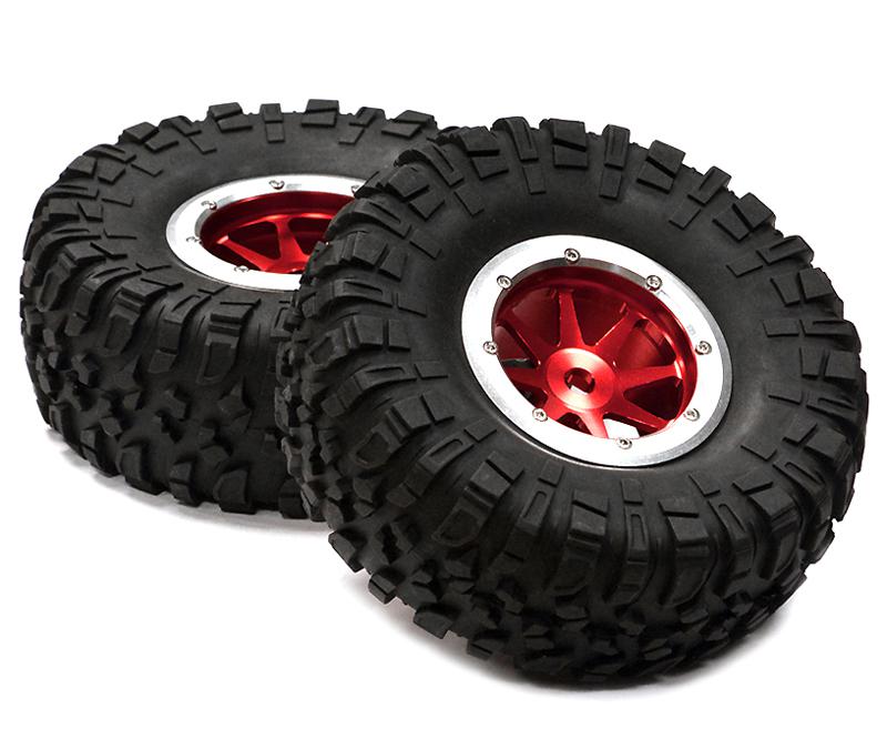 Billet Machined 8 Beadlock Wheel & Tire (2) for Axial Wraith 2.2 w/ 12mm Hex