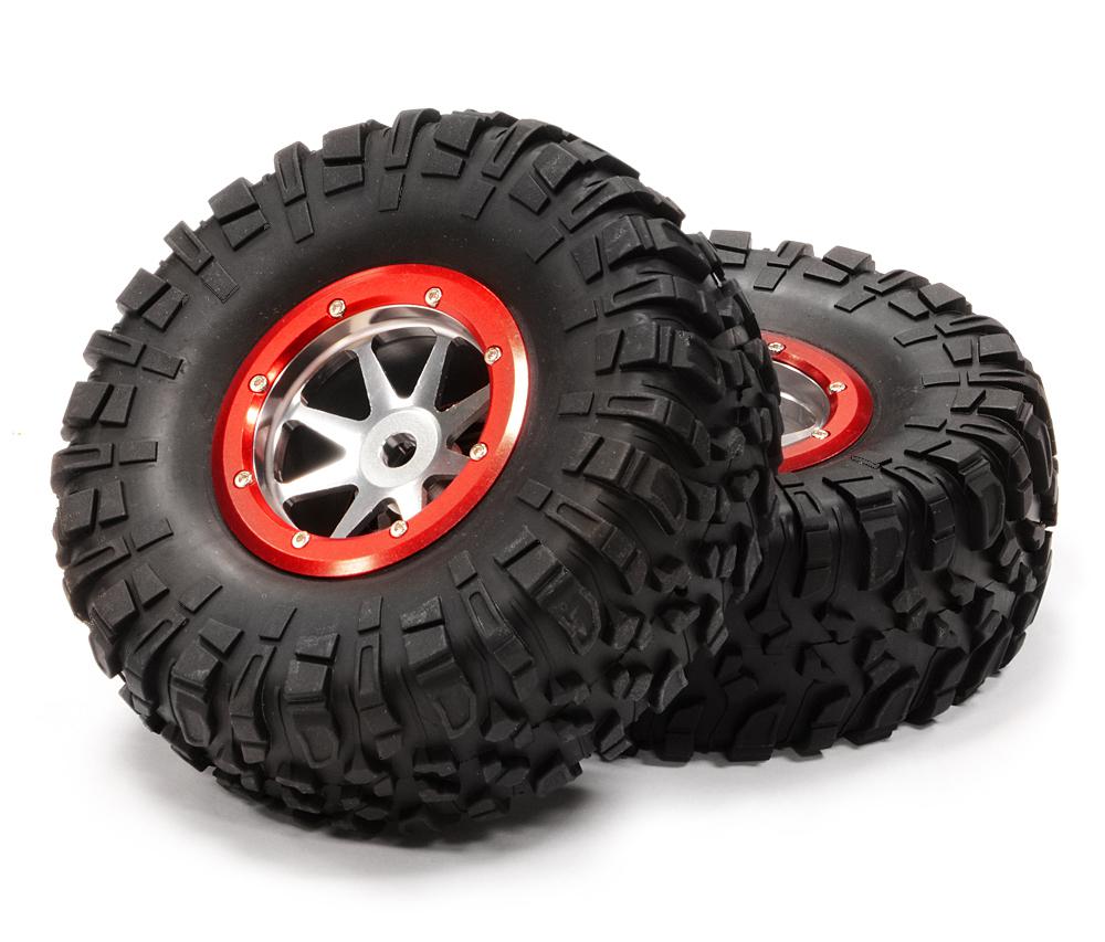 Billet Machined 8 Beadlock Wheel & Tire (2) for Axial Wraith 2.2 w/ 12mm Hex