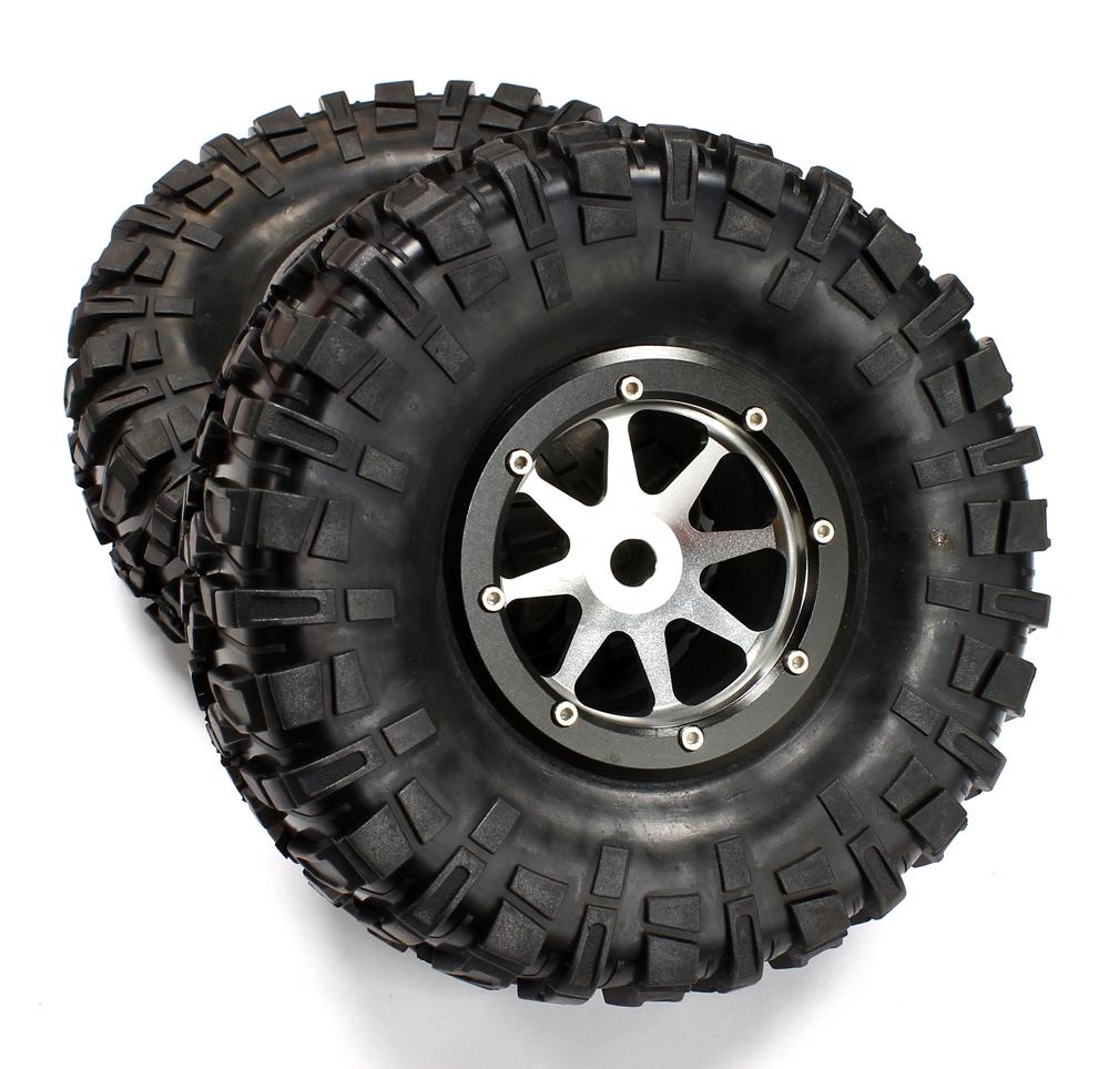 Billet Machined 8 Beadlock Wheel & Tire (2) for Axial Wraith 2.2 w/ 12mm Hex