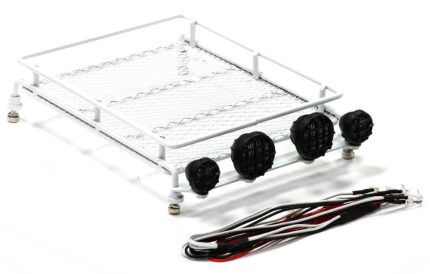 Realistic 1/10 Scale Metal Luggage Tray with 4 LED Spot Light Set