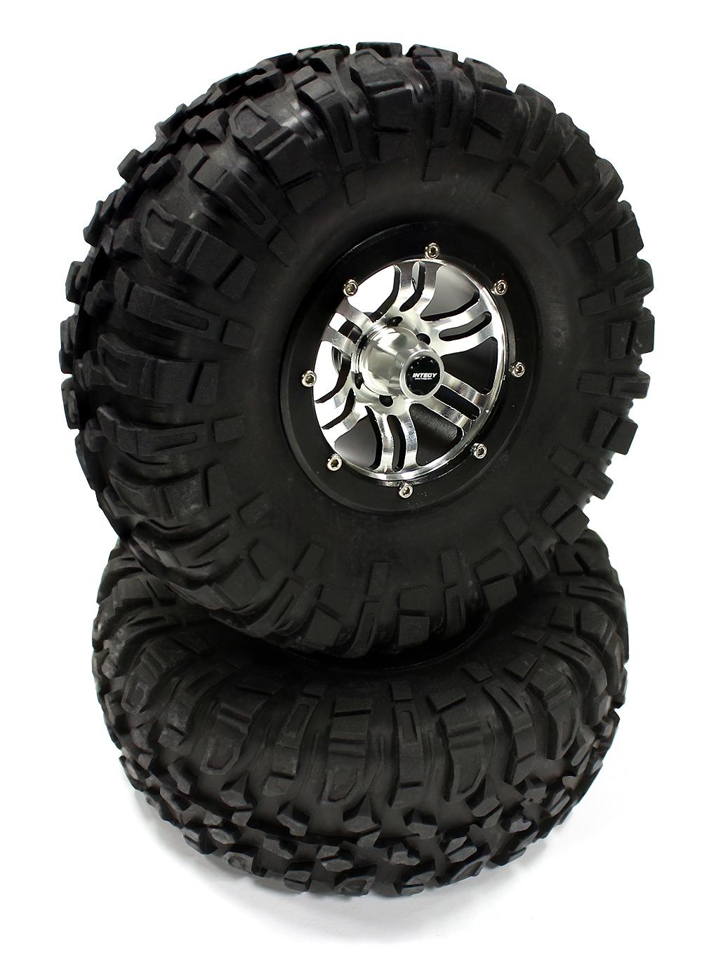 Billet Machined D6 Spoke 2.2 Wheel & Tire Set (2) for Rock Crawler (O.D.=132mm)