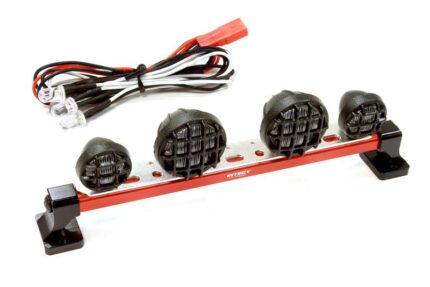 Realistic Roof Top Spot LED (4) Light Set 124mm Wide for 1/10 Off-Road Vehicles