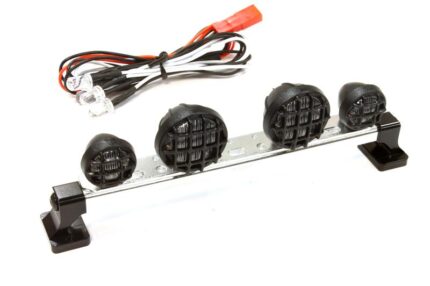 Realistic Roof Top Spot LED (4) Light Set 124mm Wide for 1/10 Off-Road Vehicles