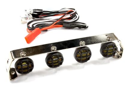 Realistic Roof Top Spot LED (4) Light Set 107mm Wide for 1/10 Scale Off-Road