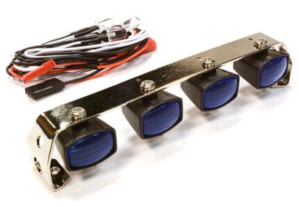 Realistic Roof Top Spot LED (4) Light Set 107mm Wide for 1/10 Scale Off-Road