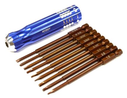 QuickPit 9pcs Set, Phillips+Flat+Hex Tip Set (0.05 1.5 1/16 5/64 2.5 3/32 3.0)