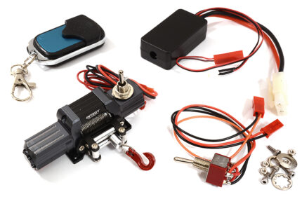 Billet Machined T8 Realistic Mega Winch w/ Remote for Scale Crawler 1/10 Size