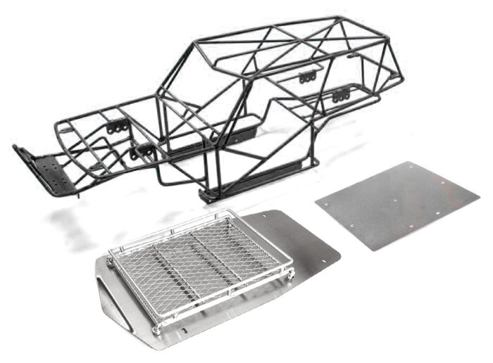 V2 Realistic T2 Steel Roll Cage Body w/ Luggage Tray for Axial Wraith 2.2 - Image 1
