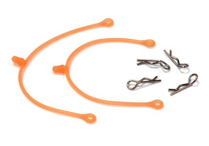 Body Clip Retainer w/ Body Clip (4) for 1/10 Size Touring Car & Drift Car
