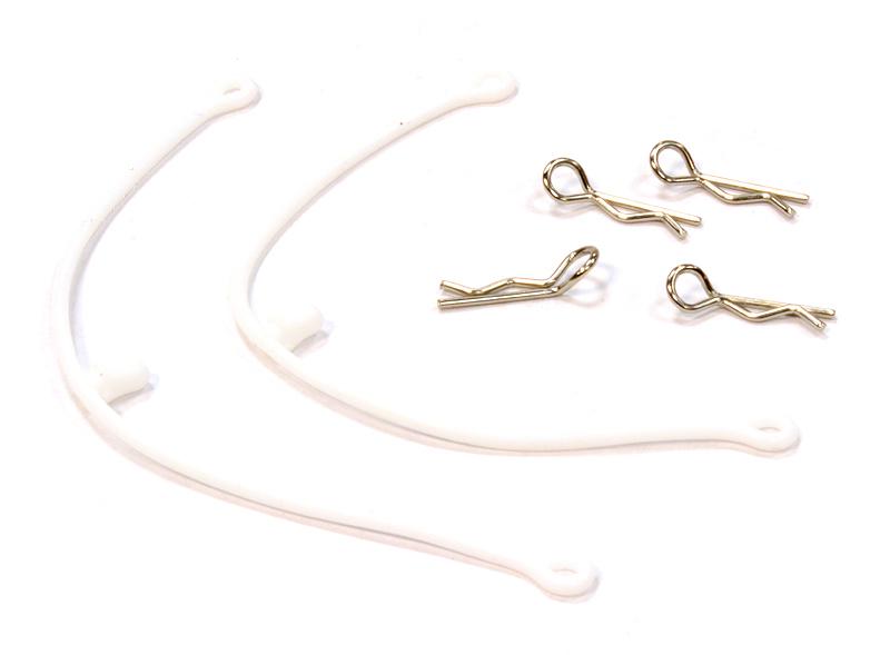 Body Clip Retainer w/ Body Clip (4) for 1/10 Size Touring Car & Drift Car