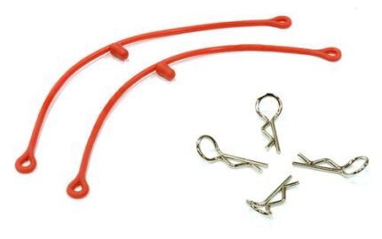 Secured Body Clip (4) with 85mm Connecting Link for 1/10 Scale