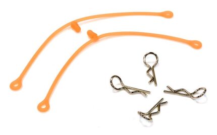 Secured Body Clip (4) with 115mm Connecting Link for 1/10 Scale