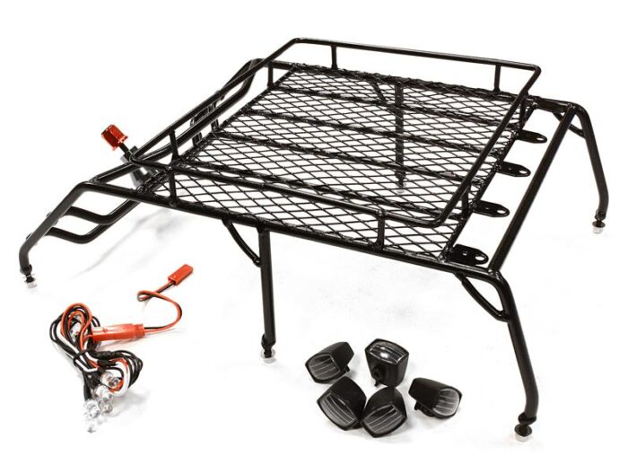 Realistic 1/10 Scale Metal Luggage Tray 267x169mm with 5 LED Spot Light Set - Image 1