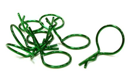 Anodized Color Bent-Up Body Clips (8) for 1/10 RC Cars & Trucks (LxW=26x16mm)