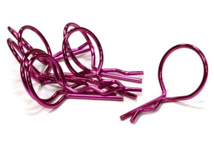 Anodized Color Bent-Up Body Clips (8) for 1/10 RC Cars & Trucks (LxW=26x16mm)