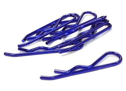 Anodized Color Bent-Up Body Clips (8) for 1/5 & 1/4 Size Vehicles(LxW=46x11mm)