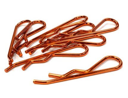 Anodized Color Bent-Up Body Clips (8) for 1/5 & 1/4 Size Vehicles(LxW=46x11mm)