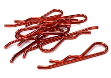 Anodized Color Bent-Up Body Clips (8) for 1/5 & 1/4 Size Vehicles(LxW=46x11mm)