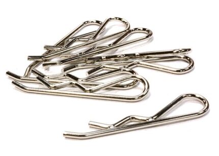 Anodized Color Bent-Up Body Clips (8) for 1/5 & 1/4 Size Vehicles(LxW=46x11mm)