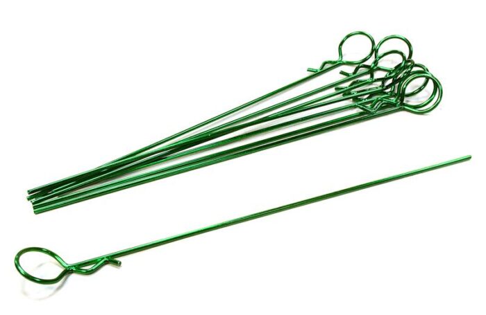 Anodized Color Bent-Up Body Clips (8) for 1/10 RC Cars & Trucks (LxW=122x13mm) - Image 1