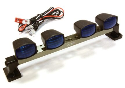 Billet Machined T7 Realistic Roof Top Blue Color Spot Light (4) w/ LED