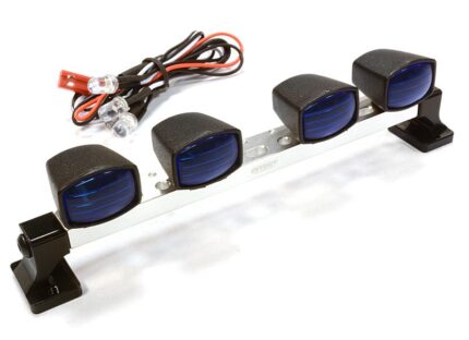 Billet Machined T7 Realistic Roof Top Blue Color Spot Light (4) w/ LED