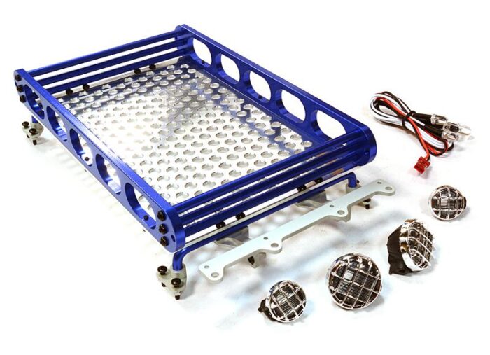 Realistic 1/10 Scale Alloy Luggage Tray 188x110x38mm with 4 LED Spot Light Set - Image 1